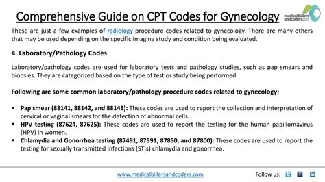 Ppt Comprehensive Guide On Cpt Codes For Gynecology Powerpoint