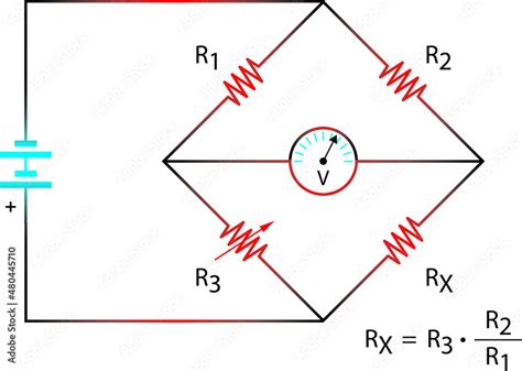 Electronic Wheatstone Bridge Circuit With Formula Stock Vector Adobe