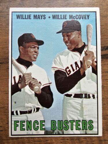 1967 Topps 423 Fence Busters Willie Mays Willie McCovey Ex