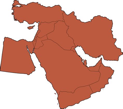 Doodle Freehand Drawing Of Middle East Countries Map Png