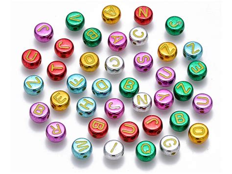 Perles Rondes En Plastique Lettres Alphabet Couleurs M Tallis S