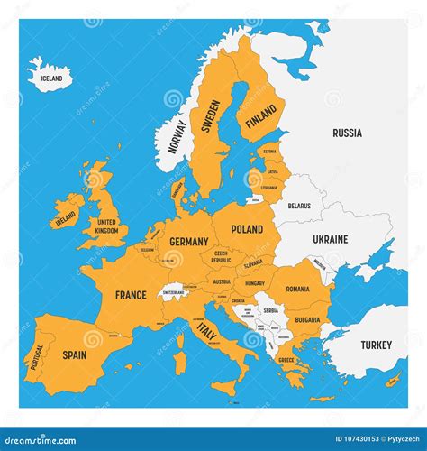 Mappa Politica Di Europa Illustrazione Vettoriale Illustrazione Di Images