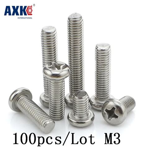 Axk 100 ชน ลอต Gb818 M3x14 มม M3 14 Mm 304 สแตนเลสสตลฟลลป CROSS