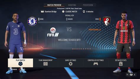 Fifa Afc Bournemouth Vs Chelsea Premier League Full Match