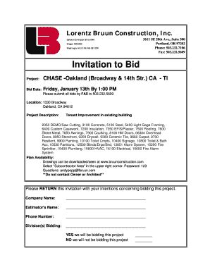 18 Printable Invitation To Bid For Construction Projects Forms And