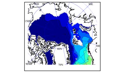 5. Model temperature field for the Arctic Ocean at a depth of 200m. The ...