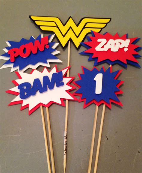 Wonder Woman Centerpiece 5 Pc Superhero Party Wonder Woman Party