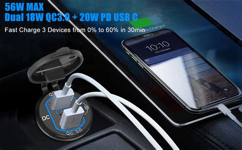 Linkstyle V Usb Outlet W Dual Qc Pd Type C Car Charger