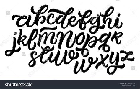 Handwritten Brush Style Modern Calligraphy Cursive Stock Vector