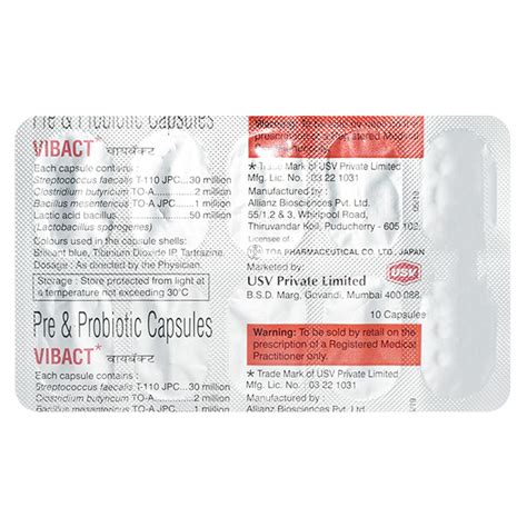 Vibact Capsule 10'S : Price, Uses, Side Effects | Netmeds