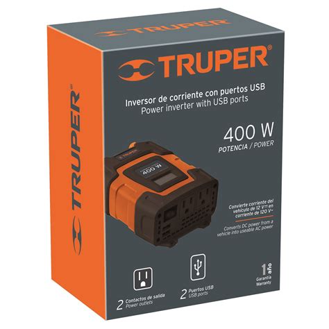 Inversor de corriente 400 W Truper Ferreterías Carey s