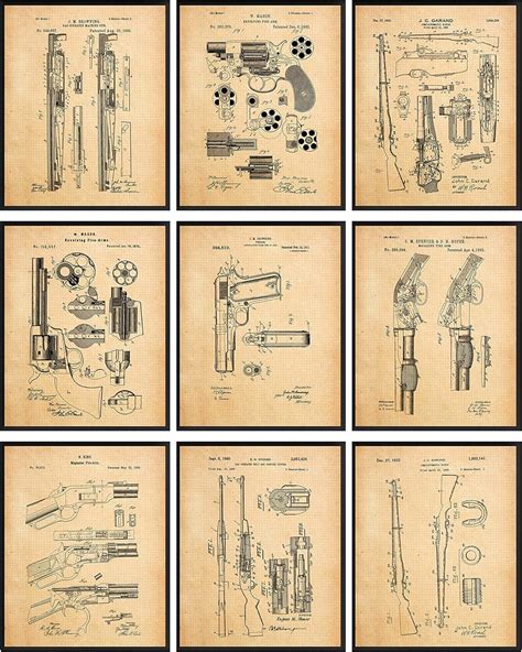 Asdg S Vintage Gun Patent Prints Antique Gun Poster Gun Blueprints