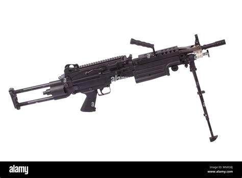 M249 machine gun isolated on white Stock Photo - Alamy