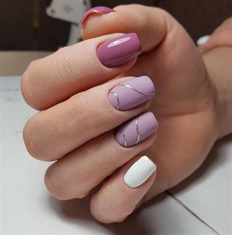 60 Trendy Square Nail Art Ideas For Short Acrylic In 2020 Violet