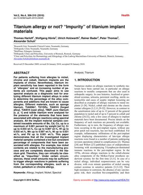 (PDF) Titanium allergy or not?“Impurity” of titanium implant materials