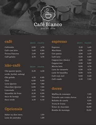 Fazer cardápio de restaurante online Canva