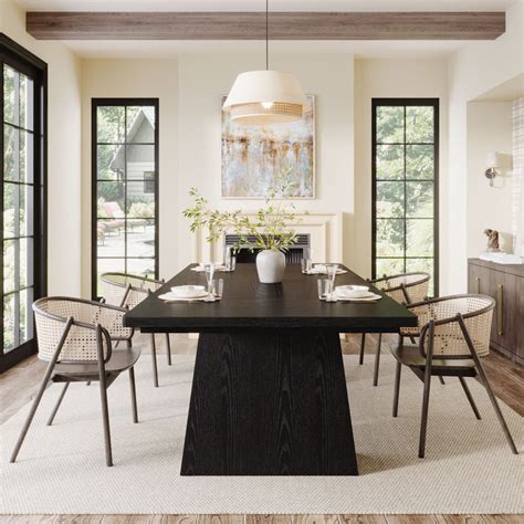 Tribesigns 63" Dining Table, Farmhouse Wood Kitchen Table for 6 People 