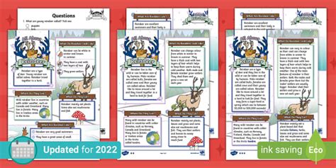 Ks1 All About Reindeer Differentiated Reading Comprehension