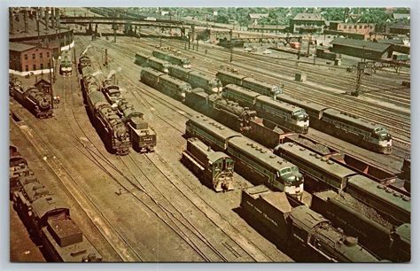vintage railroad train locomotive postcard  york central system