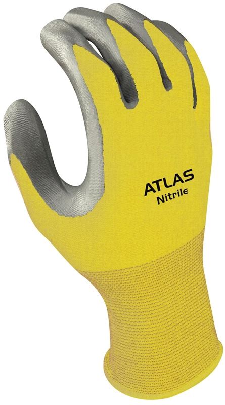 Atlas 370 Protective Gloves Size 6 Small Nitrile Clear Nylon Lining