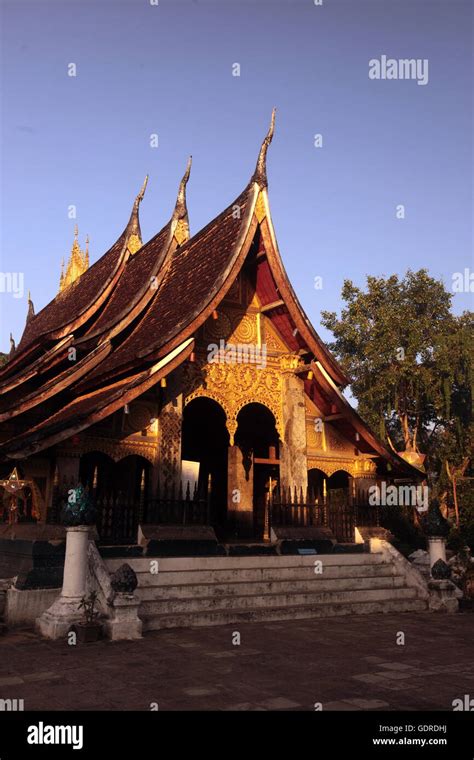 The Tempel Xieng Thong In The Old Town Of Luang Prabang In The North Of