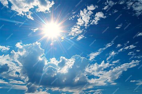 Premium Photo Beautiful Summer Sun Shining Down At A Blue Clear Sky