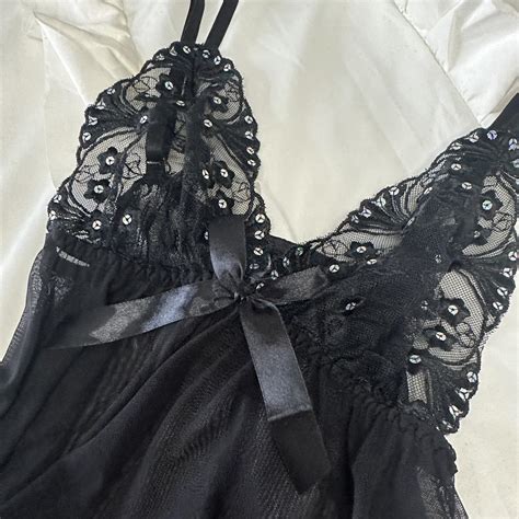 Black Flowy Y2k Butterfly Lingerie Dress Top Size Depop