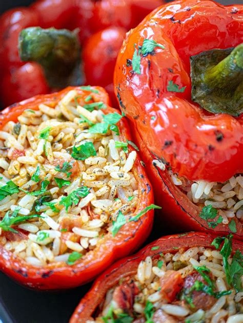 Stuffed Bell Peppers The Plant Based School Recipe Stuffed