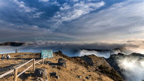 Pink Golden Glow Mountain Sunrise Early Morning Cloudy Powerpoint ...