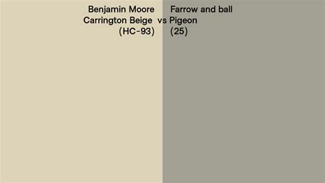 Benjamin Moore Carrington Beige Hc 93 Vs Farrow And Ball Pigeon 25