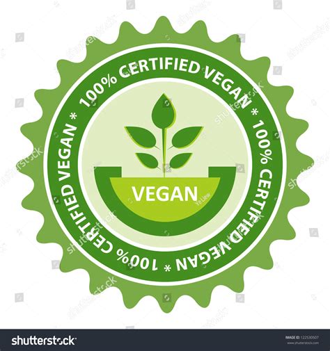 100 Certified Vegan Food Label Stock Vector Illustration 122530507