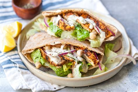 Tahini Caesar Chicken Pitas Recipe