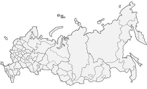 Карта россии с регионами контурная карта