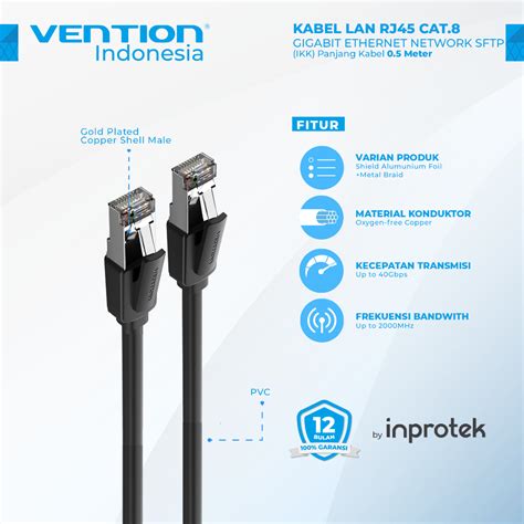 Jual Vention Kabel LAN Ethernet RJ45 Cat8 Gigabit Network Patch