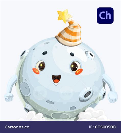 Cute Moon Adobe Character Animator Puppet Template - Cartoons.co