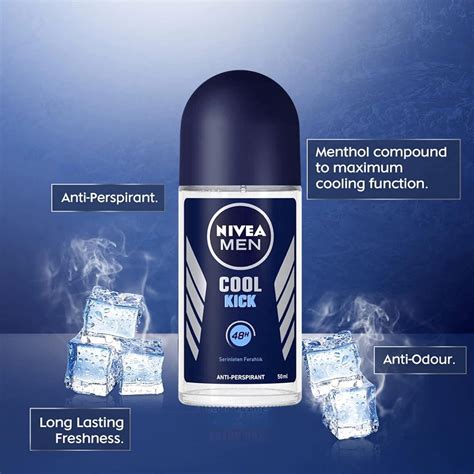 Nivea Men Cool Kick Anti Transpirant Deodorant Roll On 50ml Pack Of 3