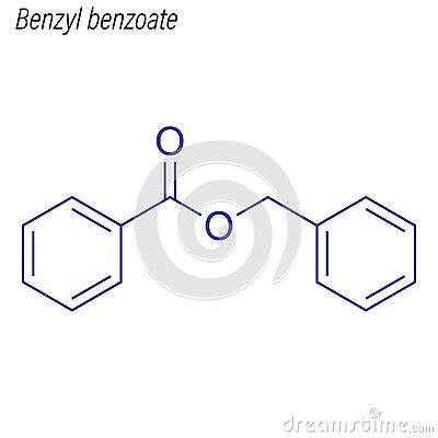 Vector Skeletal Formula Of Benzyl Benzoate Drug Chemical Molecule