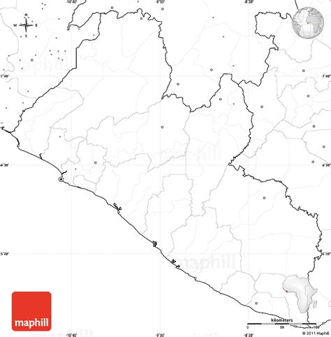 Blank Simple Map Of Liberia No Labels