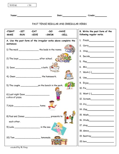 Past Tense Of Irregular Verbs Worksheets