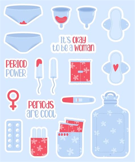 Premium Vector Sticker Set Of Female Hygiene Product Items Menstrual