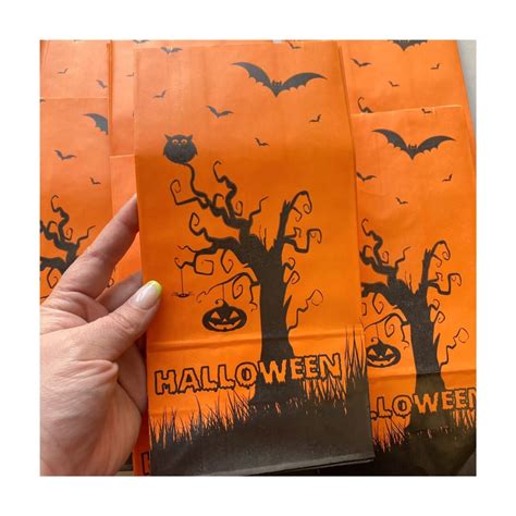 Pack Bolsita Halloween Naranja X10 Unidades Tienda De Deseos