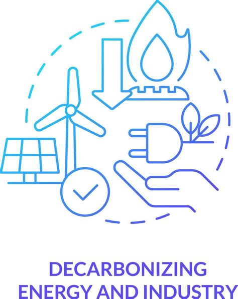 descarbonizante energía y industria azul degradado concepto icono