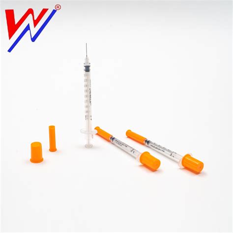 Sterile Disposable Medical Insulin Syringe With Fixed Needle U