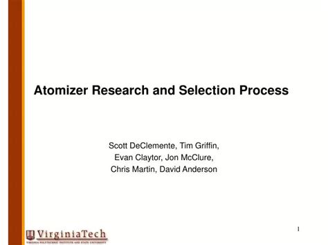 Ppt Atomizer Research And Selection Process Powerpoint Presentation