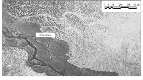 A digital relief model of the Lower Volga region near the city ...