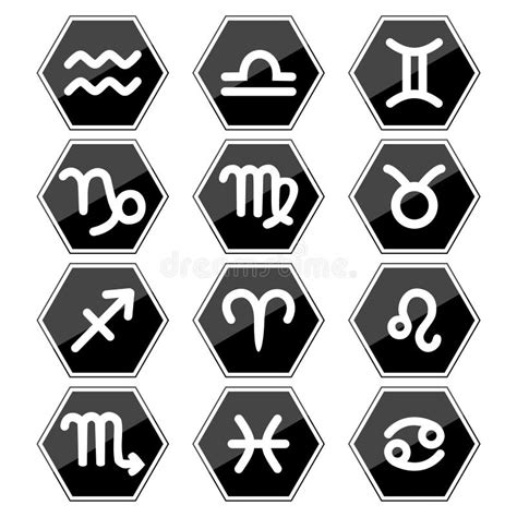 Zodiac Icons Set Of Zodiac Signs Stock Vector Illustration Of