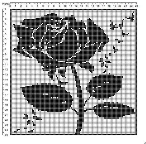 Single Rose Filet Crochet Pattern How To Crochet