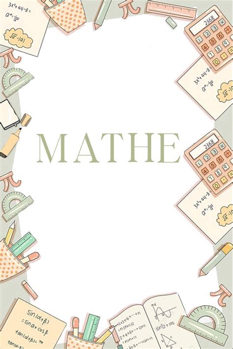 Mathe Deckblatt Mathe Deckblatt Deckblatt Schule Erdkunde Deckblatt