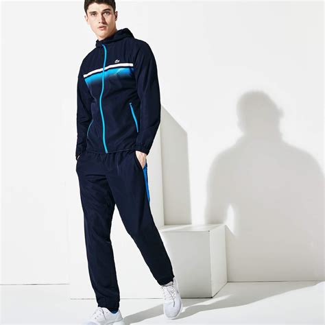 Lacoste Mens Colourblock Sweatsuit Bluewhitenavy Blue