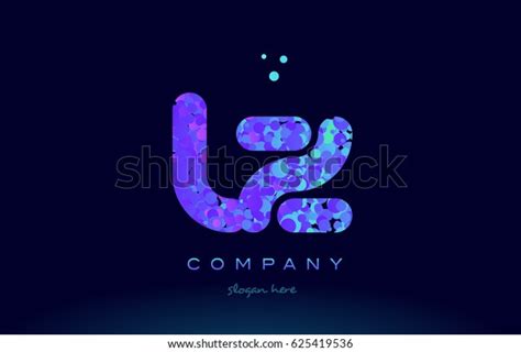 Lz L Z Alphabet Pink Blue Stock Vector Royalty Free 625419536